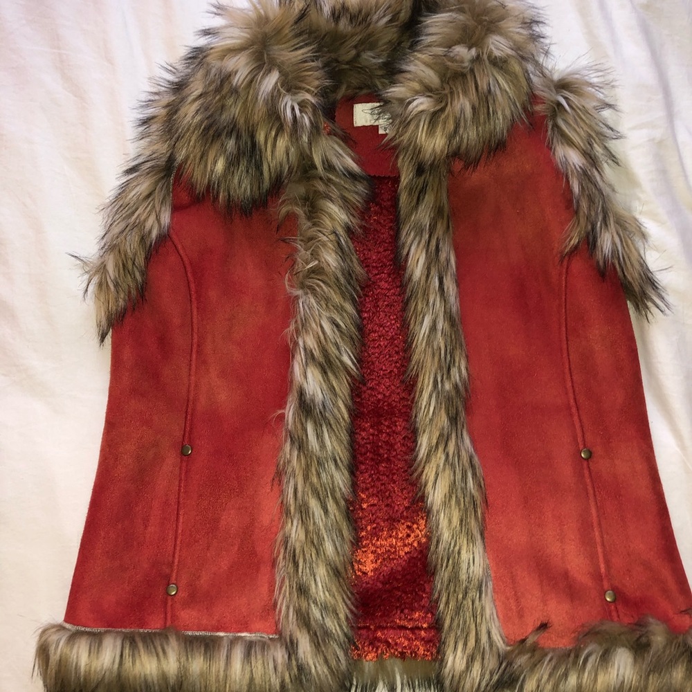 Tasha Polizzi suede, faux fur vest!